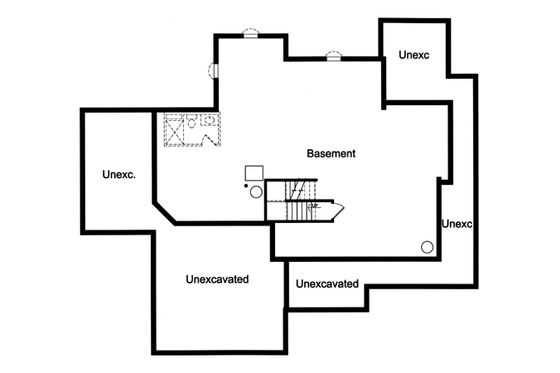 Floor Plan - Lower Floor for Craftsman House Plan #46-471 - 4 bed, 2.5 bath
