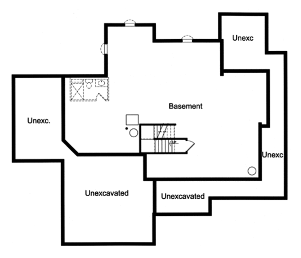 Craftsman Floor Plan - Lower Floor Plan #46-471