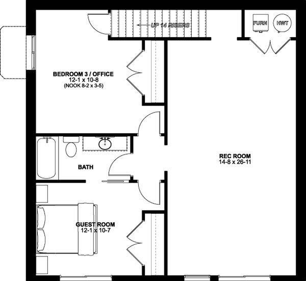 Farmhouse Floor Plan - Lower Floor Plan #126-176
