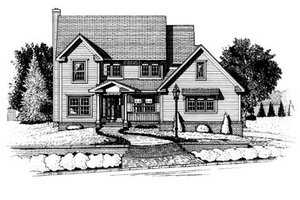 Colonial Exterior - Front Elevation Plan #20-224