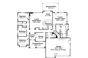 Floor Plan - Main Floor for Craftsman House Plan #124-460 - 4 bed, 2.5 bath