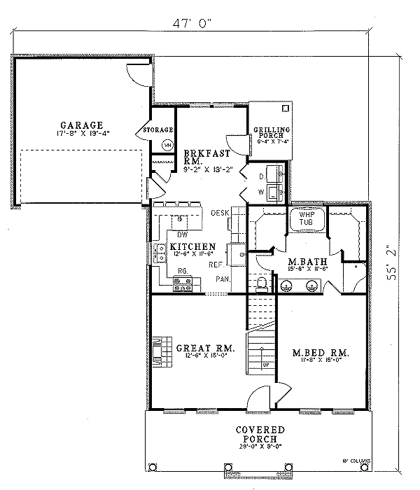Architectural House Design - Traditional Floor Plan - Main Floor Plan #17-261