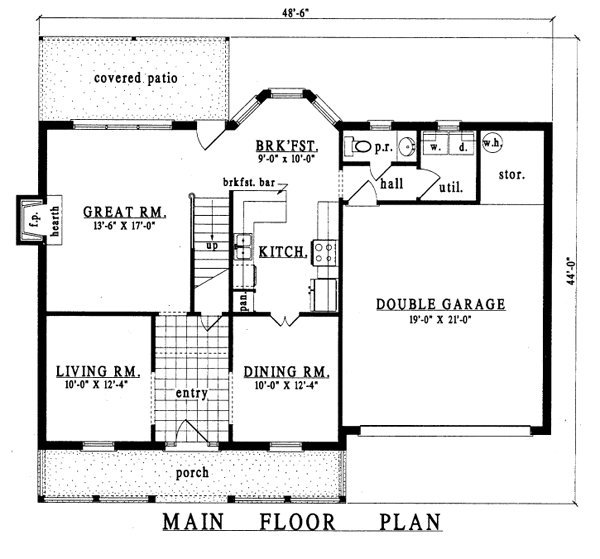 Traditional Floor Plan - Main Floor Plan #42-203
