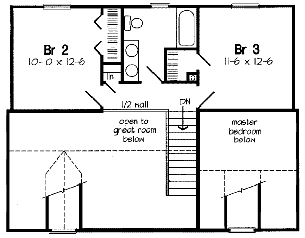 Country Floor Plan - Upper Floor Plan #312-532