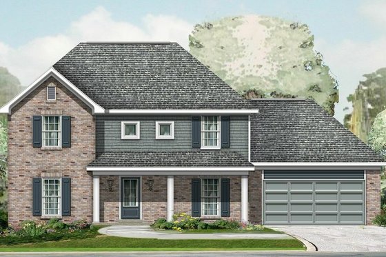 Exterior - Front Elevation House Plan #329-341 - 4 bed, 2.5 bath