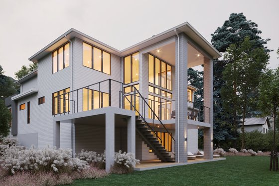 Exterior - Rear Elevation for Traditional House Plan #1066-286 - 6 bed, 5.5 bath