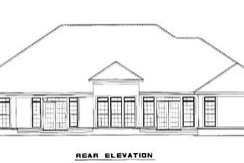 Home Plan - Exterior - Rear Elevation for Mediterranean House Plan #17-1130 - 4 bed, 3 bath