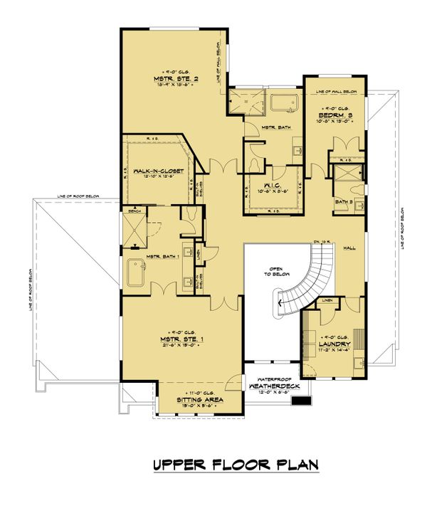Architectural House Design - Contemporary Floor Plan - Upper Floor Plan #1066-132