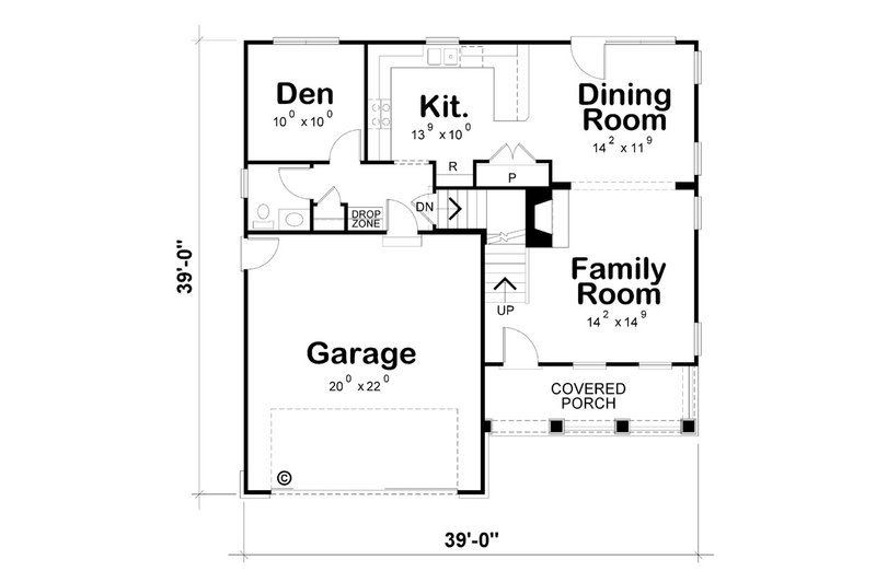 Home Plan - Floor Plan - Main Floor for Country House Plan #20-2149 - 4 bed, 2.5 bath