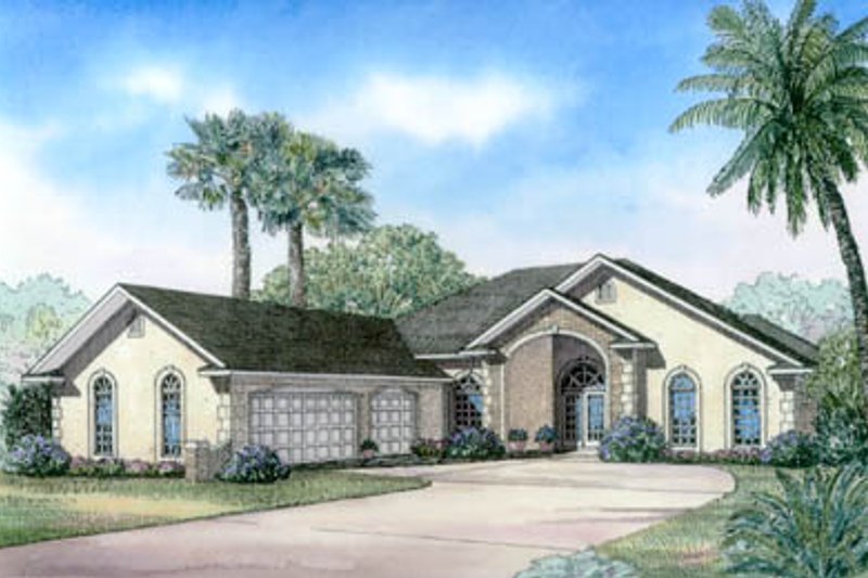 Mediterranean Style House Plan - 4 Beds 3.5 Baths 3167 Sq/Ft Plan #17-1131