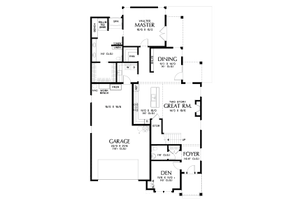 Floor Plan - Main Floor for Craftsman House Plan #48-994 - 4 bed, 3.5 bath