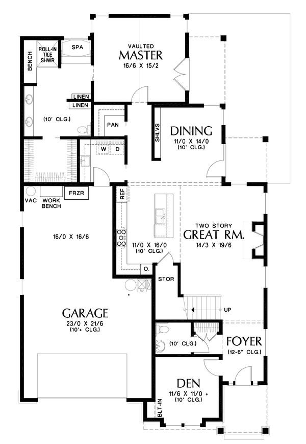 House Plan Design - Craftsman Floor Plan - Main Floor Plan #48-994