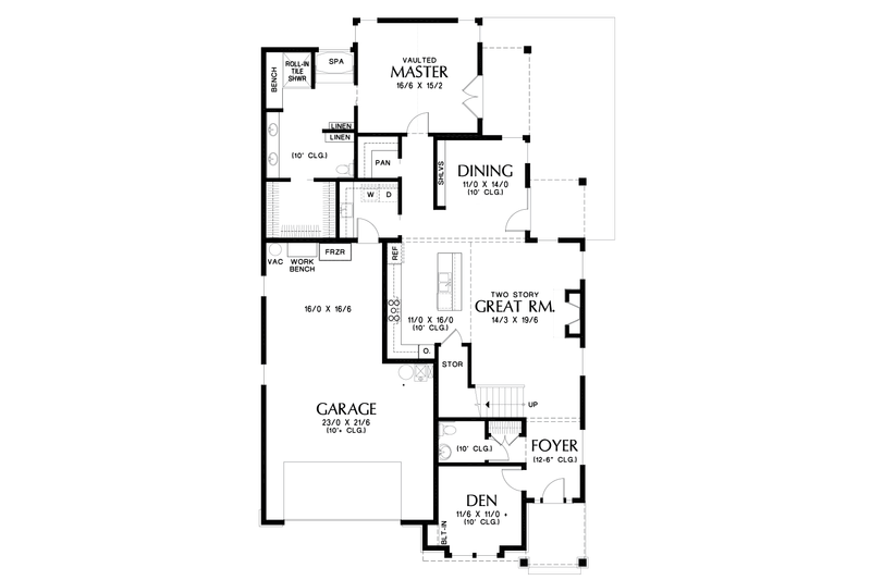 Architectural House Design - Floor Plan - Main Floor for Craftsman House Plan #48-994 - 4 bed, 3.5 bath