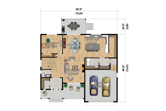 Floor Plan - Main Floor for Farmhouse House Plan #25-4961 - 4 bed, 2.5 bath