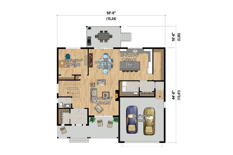 Dream House Plan - Floor Plan - Main Floor for Farmhouse House Plan #25-4961 - 4 bed, 2.5 bath