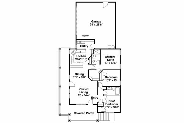 Architectural House Design - Craftsman Floor Plan - Main Floor Plan #124-617