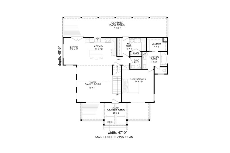 Architectural House Design - Floor Plan - Main Floor for Traditional House Plan #932-333 - 3 bed, 2.5 bath