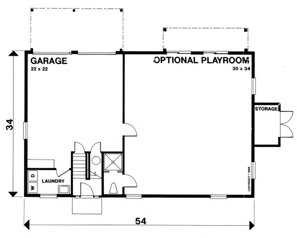 Home Plan - Floor Plan - Lower Floor for Traditional House Plan #30-375 - 3 bed, 2.5 bath