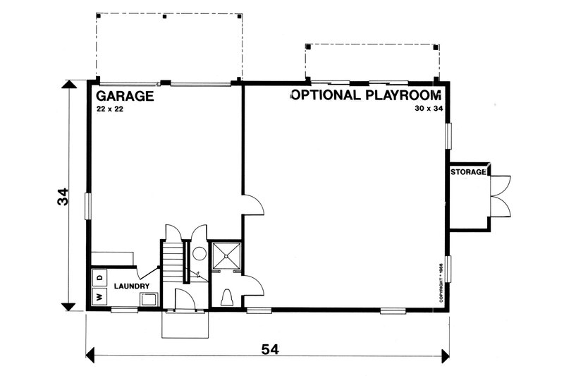Home Plan - Floor Plan - Lower Floor for Traditional House Plan #30-375 - 3 bed, 2.5 bath
