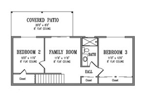Floor Plan - Lower Floor for Adobe / Southwestern House Plan #1-173 - 3 bed, 2.5 bath