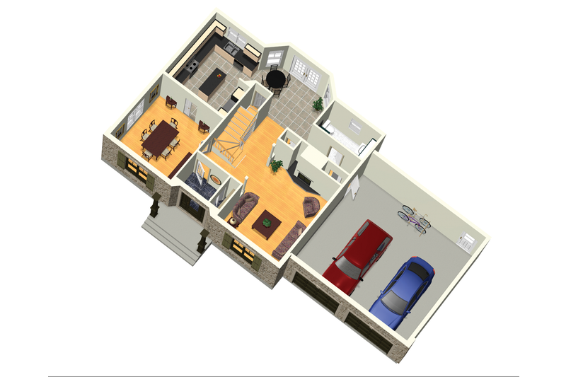 Dream House Plan - Floor Plan - Main Floor 1 for Colonial House Plan #25-4701 - 3 bed, 1 bath