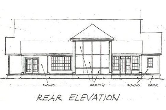 Exterior - Rear Elevation for Farmhouse House Plan #20-167 - 4 bed, 3 bath