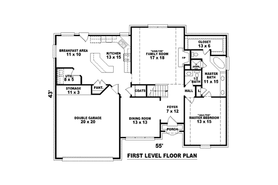 Floor Plan - Main Floor for European House Plan #81-1435 - 3 bed, 2.5 bath