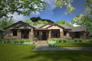 Ranch Exterior - Front Elevation Plan #120-194