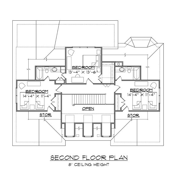 Home Plan - Beach Floor Plan - Upper Floor Plan #1054-68