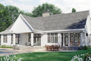 Exterior - Rear Elevation 1 for Farmhouse House Plan #51-1170 - 3 bed, 2.5 bath