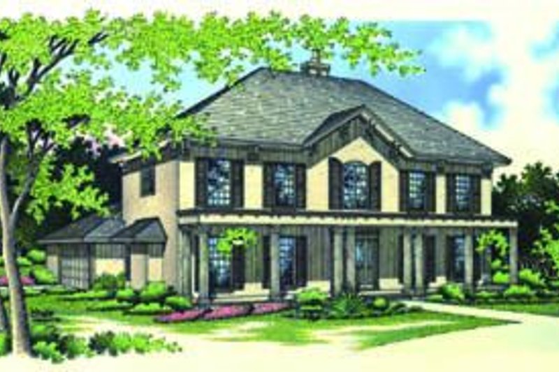 Architectural House Design - Traditional Exterior - Front Elevation Plan #45-212