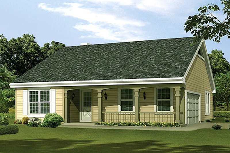 Cottage Style House Plan - 3 Beds 2 Baths 1202 Sq/Ft Plan #57-381