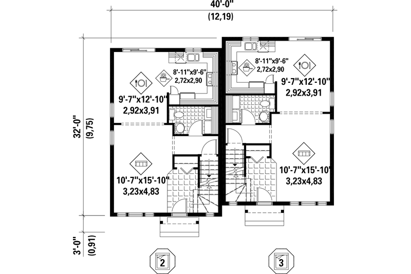 Dream House Plan - Floor Plan - Main Floor for Contemporary House Plan #25-4353 - 5 bed, 2 bath
