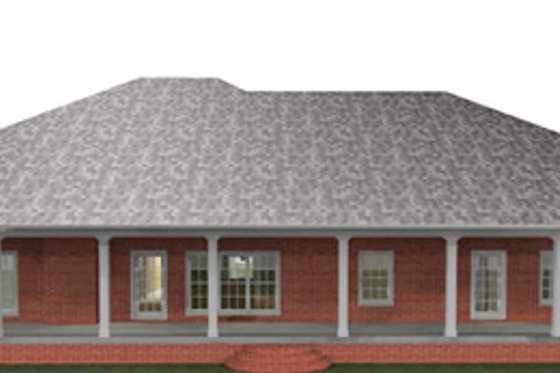 Exterior - Rear Elevation for Southern House Plan #44-173 - 4 bed, 2.5 bath
