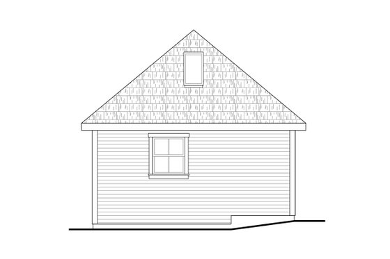 Exterior - Rear Elevation for Cottage House Plan #124-1336, 1 bath