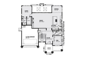Floor Plan - Main Floor for Modern House Plan #1066-13 - 5 bed, 4.5 bath