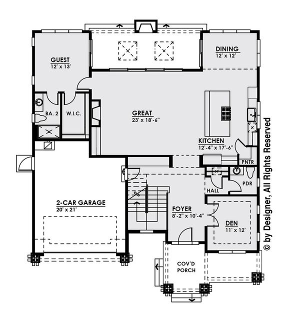 Dream House Plan - Modern Floor Plan - Main Floor Plan #1066-13