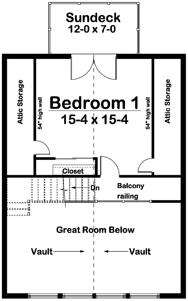 Floor Plan - Upper Floor for Country House Plan #126-131 - 3 bed, 1 bath