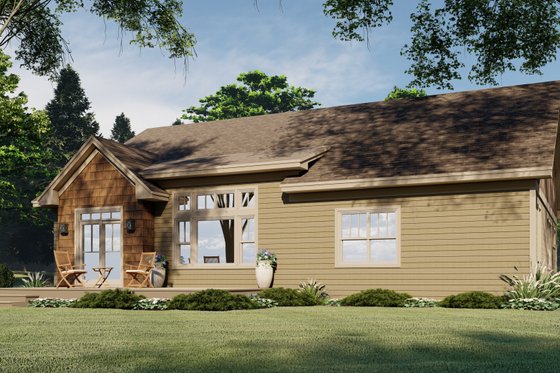 Exterior - Rear Elevation 1 for Craftsman House Plan #51-1178 - 3 bed, 2 bath