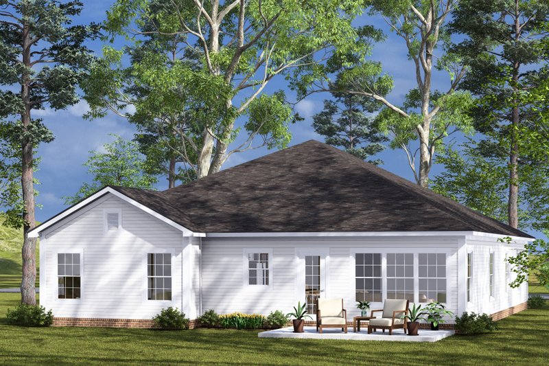 House Blueprint - Exterior - Rear Elevation 1 for Cottage House Plan #513-2300 - 4 bed, 3 bath