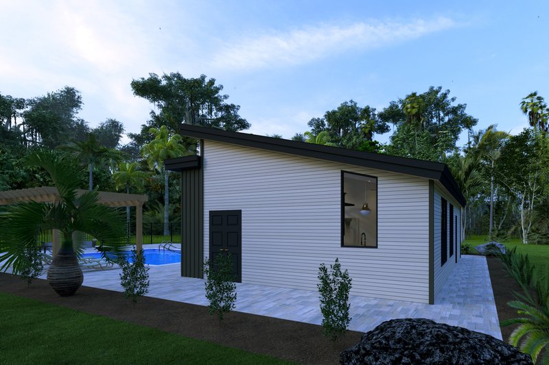 Home Plan - Exterior - Other Elevation 2 for Modern House Plan #1111-32, 1 bath