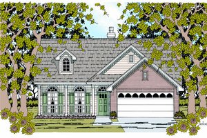 Country Exterior - Front Elevation Plan #42-356