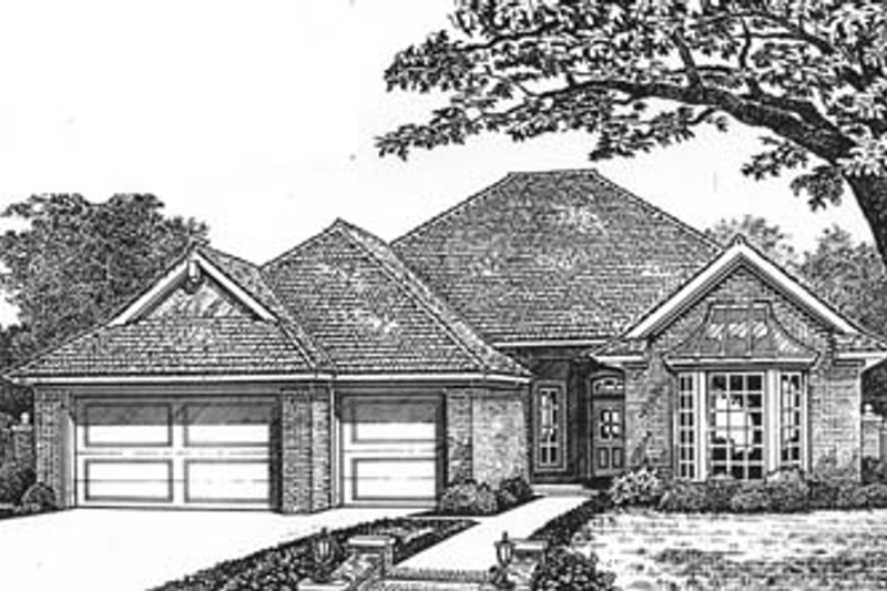 European Style House Plan - 4 Beds 3 Baths 2065 Sq/Ft Plan #310-592