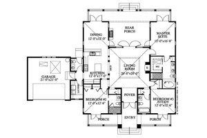 Floor Plan - Main Floor for Beach House Plan #426-14 - 3 bed, 3.5 bath