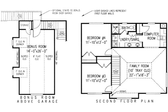 Floor Plan - Upper Floor for Farmhouse House Plan #11-211 - 3 bed, 2.5 bath