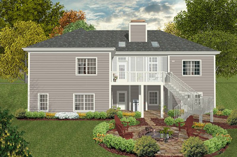 House Blueprint - Traditional, Rear Elevation