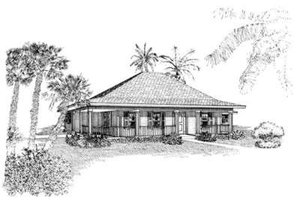 Southern Exterior - Front Elevation Plan #410-255