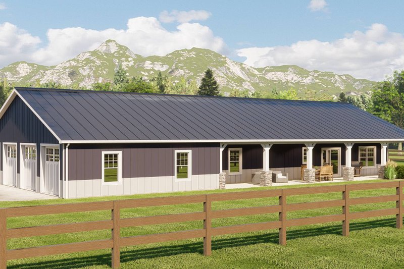 House Blueprint - Exterior - Rear Elevation for Country House Plan #1064-271 - 3 bed, 2.5 bath