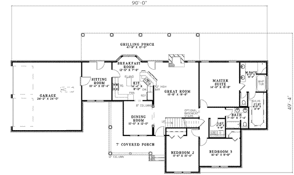 Southern Floor Plan - Main Floor Plan #17-2164