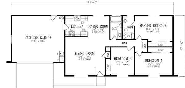 House Blueprint - Adobe / Southwestern Floor Plan - Main Floor Plan #1-221